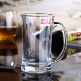 正品青苹果ZB9397大号玻璃杯有把耐热透明果汁奶茶啤酒茶楼专用
