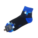 卡宾新款黑蓝拼色格子潮人抗菌透气短筒袜中筒袜男袜男士袜子N072
