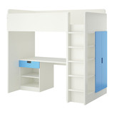 南京宜家家居 IKEA代购 斯多瓦 儿童高架床 带书桌 储物 多色新款