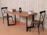 定制美式乡村住宅家具实木餐桌复古做旧办公桌工业风书桌餐饮桌椅