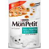 日本Monpetit猫咪主粮妙鲜包 法国至尊厨房 彩蔬酱汁烤鱼脊白肉