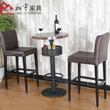 厂家直销酒吧小圆桌椅 简约实木高吧椅 西餐厅咖啡厅高吧桌椅组合