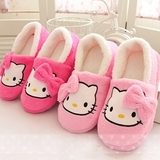 Hello Kitty 秋冬季居家保暖防滑棉拖鞋可爱卡通蝴蝶结包跟月子鞋