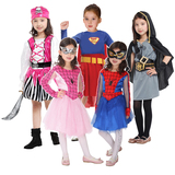圣诞节儿童服装装扮 女蜘蛛女侠客 女海盗 女战士 女超人 cos表演