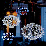 美式创意婚庆装饰品 阳台挂件挂饰 纯手工铁艺LED发光可折叠灯笼