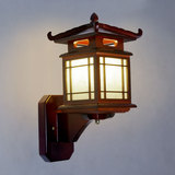 现代中式羊皮小房子壁灯木艺雕刻仿古楼梯过道壁灯客厅卧室阳台灯