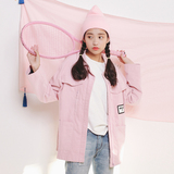 2016年秋装新款原宿风复古外套女韩版中长款学院风粉色灯芯绒外套