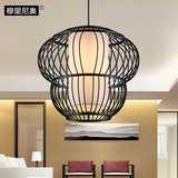Q现代新中式吊灯客厅餐厅灯简约酒店茶楼工程灯创意铁艺鸟笼吊灯