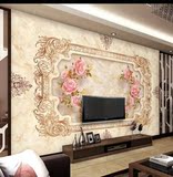 沙发背景壁画仿瓷砖欧式无缝墙纸3D立体经典石材浮雕客厅卧室电视