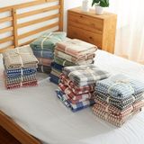日式简约风格水洗棉被套纯棉格子新疆棉被罩外贸出口原单单件包邮