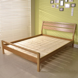 致森实木双人床 北欧式简约白橡木大床日式卧室家具1.5/1.8米*2米