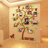馨照片树 贴纸创意家居装饰3D水晶立体墙贴亚克力客厅沙发卧室温