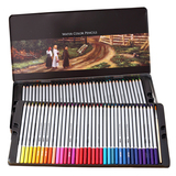 得力48色水溶性彩色铅笔 72色涂色填图美术绘画涂鸦花园水溶彩铅