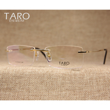 TARO 纯钛超轻柔韧 无框 男女方款简约细致商务 眼镜框架 TA8116