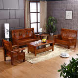 全实木沙发组合 香樟木沙发新中式仿古雕花客厅家具客厅组合沙发