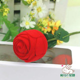 兔儿家 求婚订婚光棍节惊喜 手工制精致带叶整只红色玫瑰戒指盒