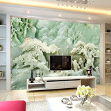 中式高清山水玉雕3D立墙纸电视背景墙纸客厅卧室无缝壁画壁纸布