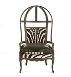 美式乡村复古法式新古典实木公主椅鸟笼椅休闲单人沙发椅蛋壳椅