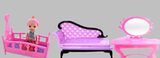 芭比娃娃Barbie(家具）贵妃椅  梳妆台  婴儿床