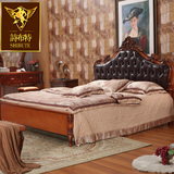 诗布特 欧式床双人床实木床1.8m米 美式真皮床高档家具床婚床奢华