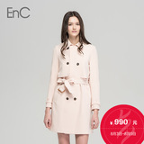 ENC女装春装2016新款潮修身两件套中长款风衣外套女EHJT61105M