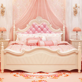 韩式公主床欧式床儿童床女孩实木卧室家具1.5 1.8米双人床田园床