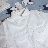 冬季新款日系森女小清新白色加绒保暖长袖衬衫女 学院风加厚衬衣