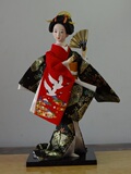 包邮日本简约现代人偶绢人和服艺妓娃娃装饰品人形日式工艺摆件