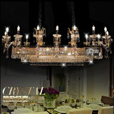 欧式水晶吊灯 客厅吊灯 餐厅大厅卧室金色蜡烛灯具奢华长形别墅灯