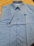 包邮特价薄款热卖世亚服装工作服劳保工装工服-浅蓝短袖衬衣