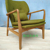特价单人布艺沙发 北欧实木单人扶手椅 橡木休闲沙发椅子躺椅包邮