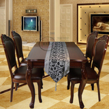欧式餐桌餐椅实木后现代简约1.2-1.4-1.6-1.8米吃饭餐台配皮椅子