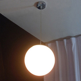 奶白色开口圆球形玻璃灯罩灯具配件E27灯头客厅餐厅吧台卧室吊灯