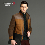 K-boxing/劲霸短款羽绒服 男冬季男装男士商务夹克外套|DRHU4431