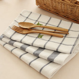 采撷舍 日式棉麻格子餐垫餐桌垫隔热垫碗垫盖布餐具垫西餐巾餐布