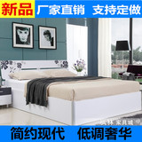 钢琴烤漆现代简约板式床1.5 1.8米双人床 烤漆储物床 高箱储物床