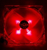 12CM水晶透明散热风扇 机箱风扇12寸电源风扇 静音炫光红色LED灯