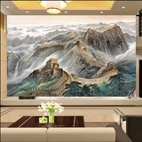 万里长城3D立体大型壁画会议室墙纸中国风背景墙壁纸山水画办公