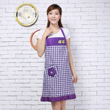 韩版时尚厨房餐厅可爱防油围裙居家厨师做饭夏季女士纯棉无袖围裙