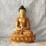 藏传佛教佛像 精品尼泊尔手工全鎏金雕花阿弥陀佛佛像 1尺 包邮