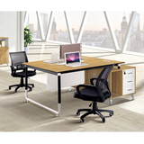 柚木色时尚简约职员桌办公桌屏风办公桌员工位员工桌钢木结构