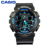 卡西欧手表 防水时尚运动休闲智能三眼指针电子表GA-100-1A2