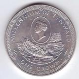 现货 英国马恩岛1979年1克朗马恩岛议会千年银币纪念币外国硬币BU