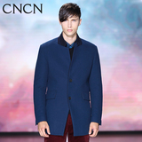 劲霸副牌cncn冬季新款羊毛大衣 男 修身风衣外套 中长款秋冬毛呢