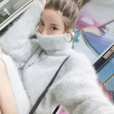 香港代购2016秋冬季新款女装加厚水貂绒高领兔毛毛衣中长款针织衫