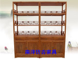 中式仿古家具书柜古典书架 实木置物架组合 榆木茶叶展示架特价