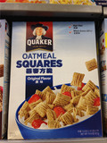 香港進口美国 QUAKER桂格 燕麥方脆穀類 早餐411克含水溶性纤维
