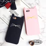 【现货】美国代购kate spade粉色猫咪硅胶iphone6/6s手机壳全包边