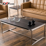 施洛菲迪 简约皮革办公茶几时尚现代不锈钢办公室长方形茶几桌