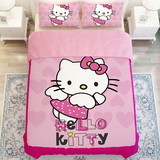 女孩公主holle kitty卡通床上学生宿舍单人床单被套三四件套粉色